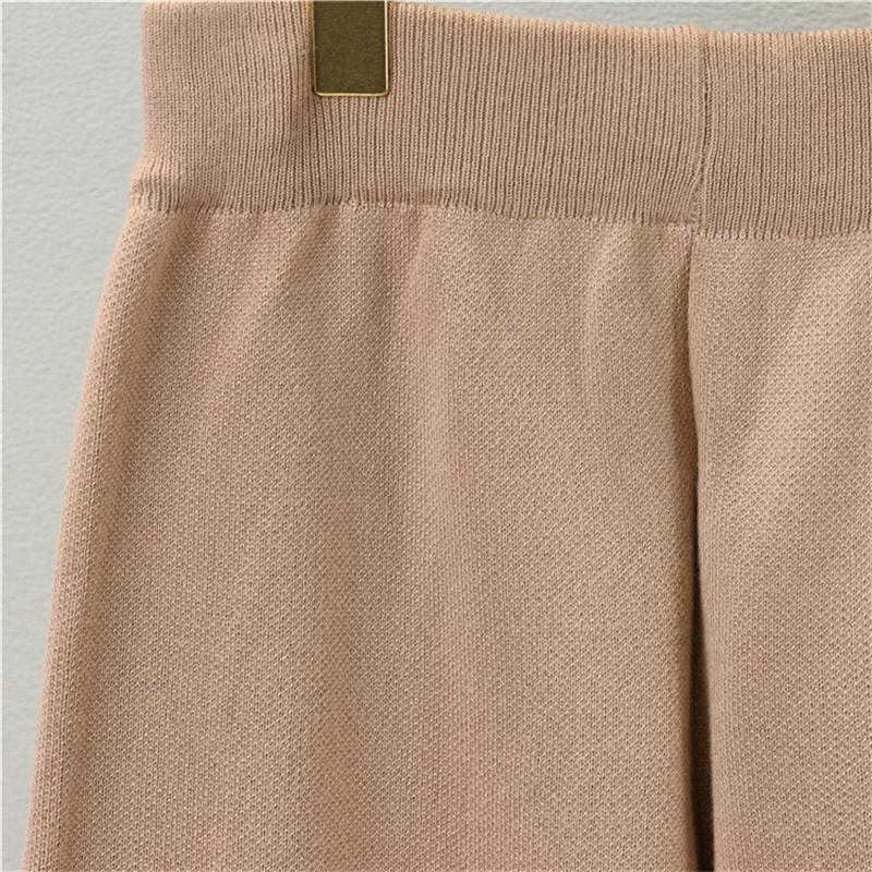 Set Tricotat Toamnă Modă Frunze Margele Unghii pentru Femei Pulover Casual Sport Set Două Piese