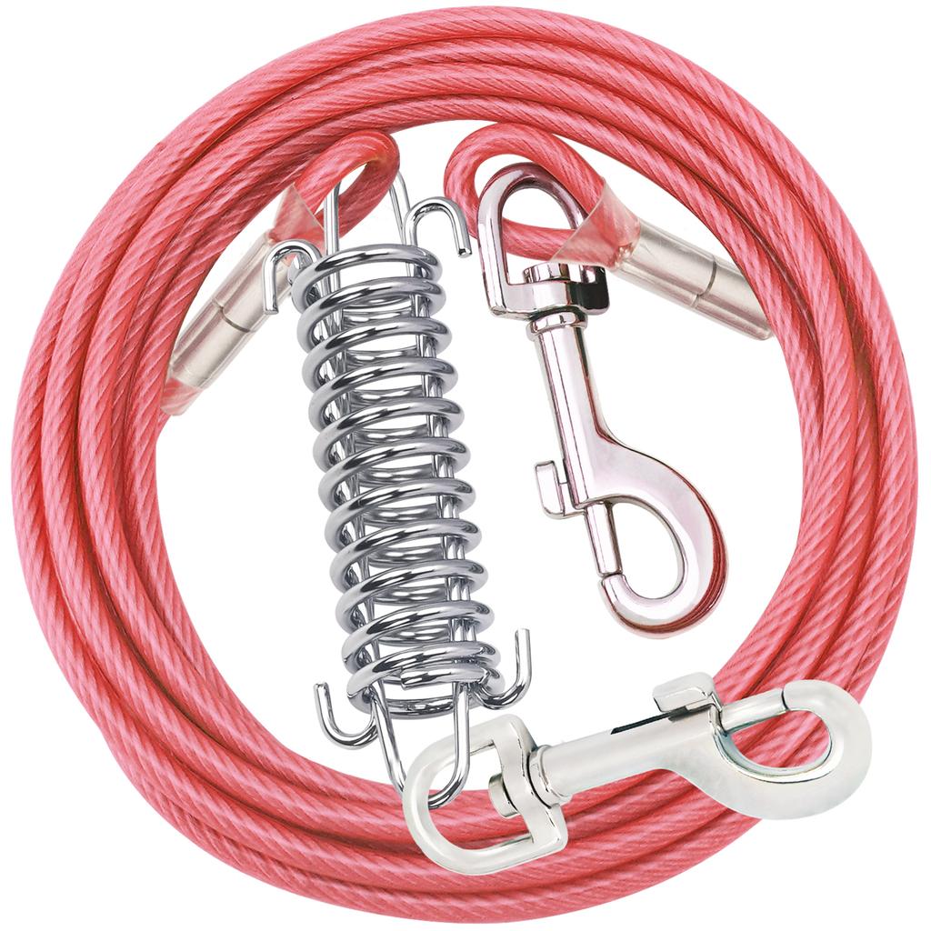 Kabel uwięziowy dla psów, Smycze dla psów na podwórko odporne na gryzienie, Wytrzymały kabel uwięziowy dla dużych psów do 125 funtów, Trwały biegacz dla psa