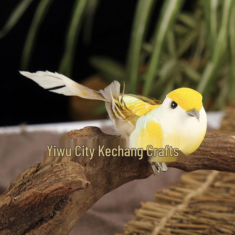 

12-Piece Handmade Feather Small Bird Decorations for Garden Landscaping Clip Version (12 per box)