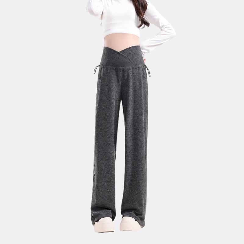 

Maternity Wide-Leg Low-Waist Pants - Soft Fit for Belly, Thin Spring Styles, Cozy Plus Velvet for Autumn and Winter XXXL (for 140-180 lbs)