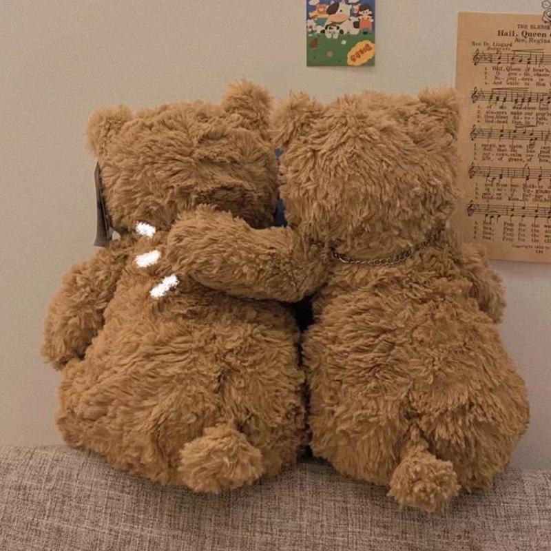 Cartoon 28-40cm Adorable Brown Bear Plush Toy Dolls Large Kawaii Children Stuffed Soft Brown Bear Dolls for Childeren Birthday Gifts