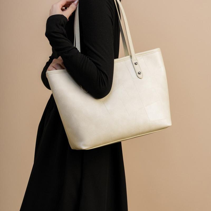 

Высококачественная большая сумка в стиле ретро для женщин, новинка 2024 года, сумка на плечо для пригородных поездок белый