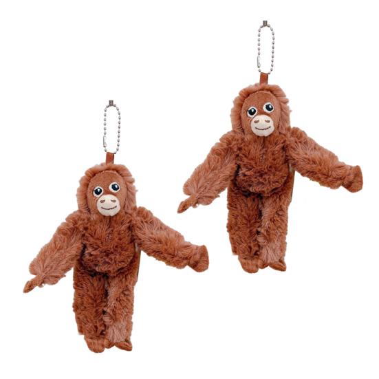 Plysch Orangutang Docka Hänge Mjuk Fluffig Orangutang Nyckelringshänge Gosedjur Ryggsäckshänge för Nyckelring Handväska Skolväska Dekoration