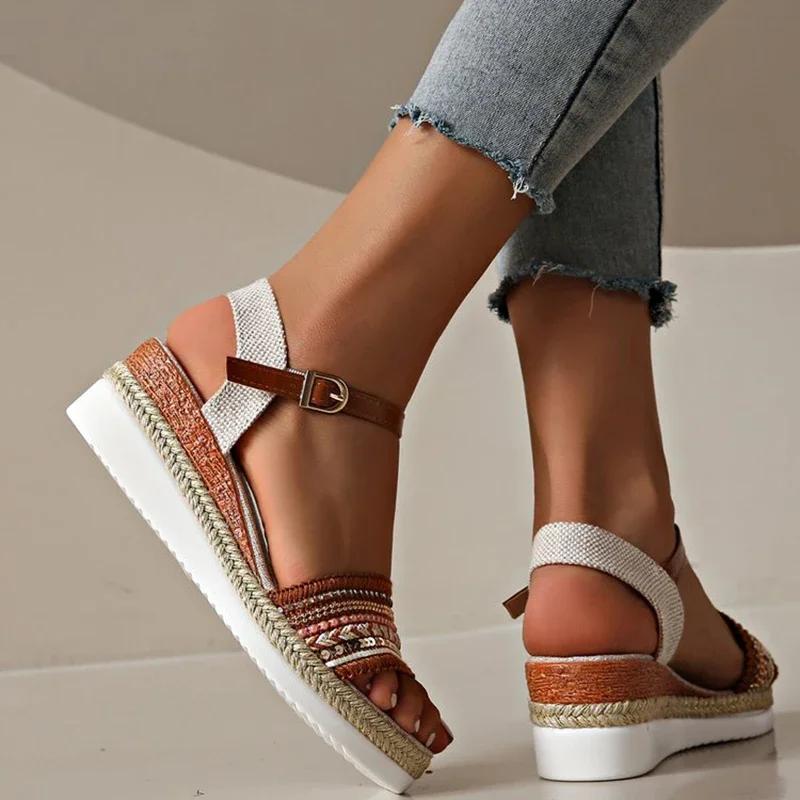 Fashion Women Shoes Summer Breathable Platform Sandals for Women New Casual Wedge Sandals Women Weightlight Flat Sandals Sandalias Mujer