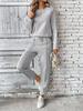 Completo da Donna Moda a Manica Corta con Scollo Rotondo e Taschino, Pantaloni a Gamba Dritta