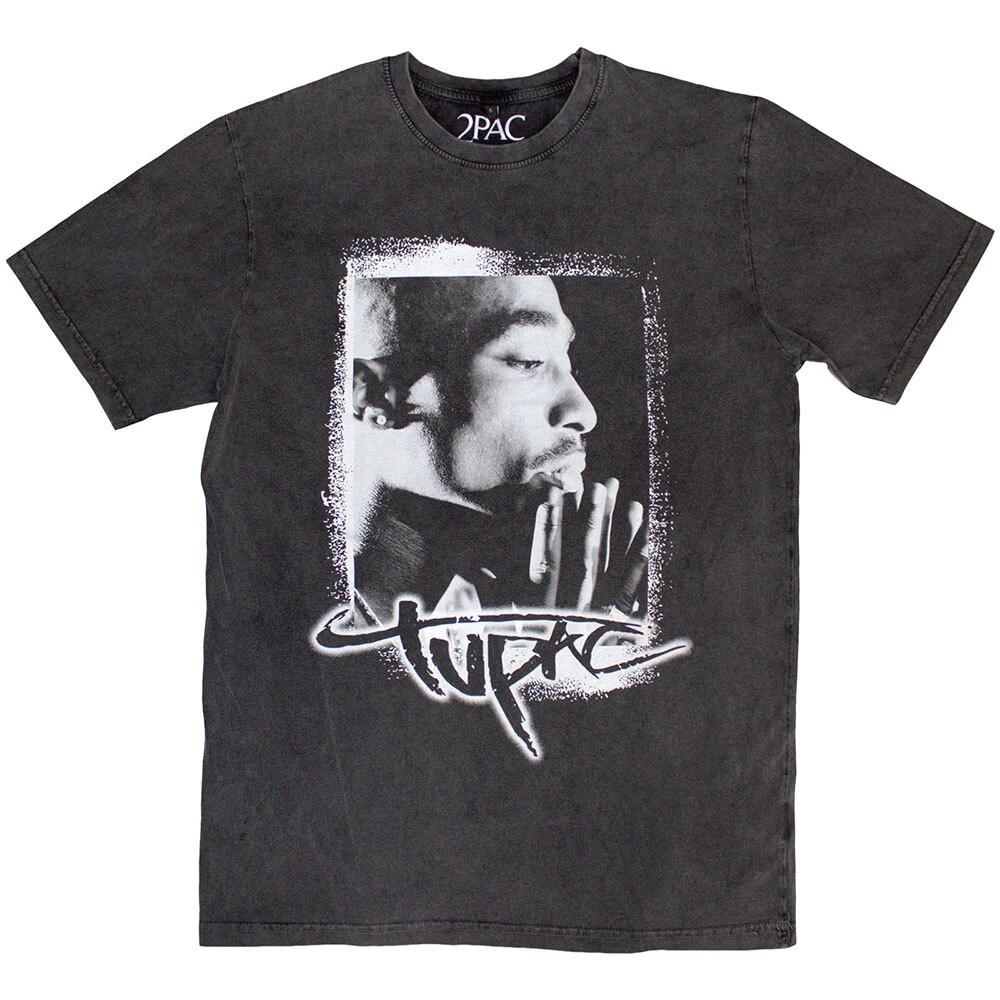Tupac Unisex Stone Wash T-Shirt: Spray Photo (Medium) L