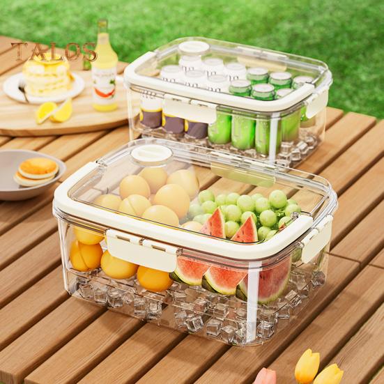 

Контейнер для закусок Crisper Box с силиконовой крышкой Портативная ручка Пищевой кухонный поднос-органайзер для овощей Фрукты Орехи Чипсы A