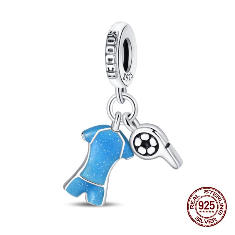 Sports Series Charm Jewelry Football Beads 100% Copper Pendant Fit 3Mmoriginal Bracelets Diy Souvenir Gift