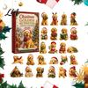 Calendario de Adviento para Perros Coleccionables Edición Limitada, Cuenta Atrás de 24 Días para Navidad Juego de Adornos Acrílicos con Caja de Regalo Sorpresa Mini Figuras, Árbol