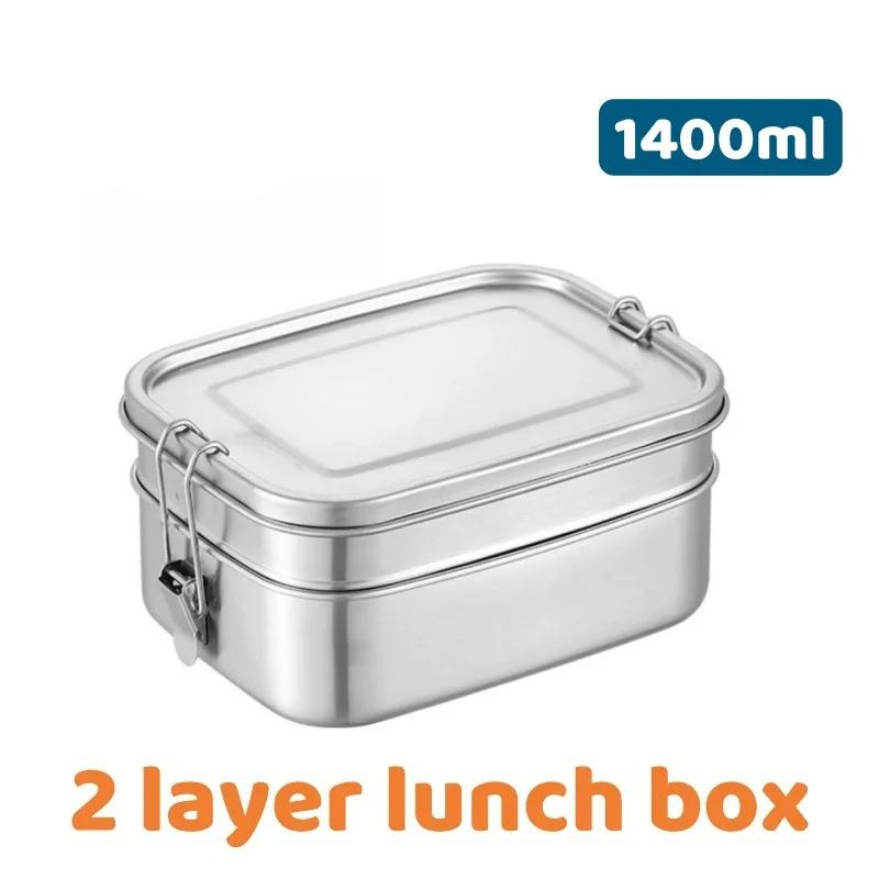Stainless Steel Lunch Box for Kids And Adults, Portable Leak-Proof Bento Box, Travel Food Meal Prep Container Dishwasher Safe