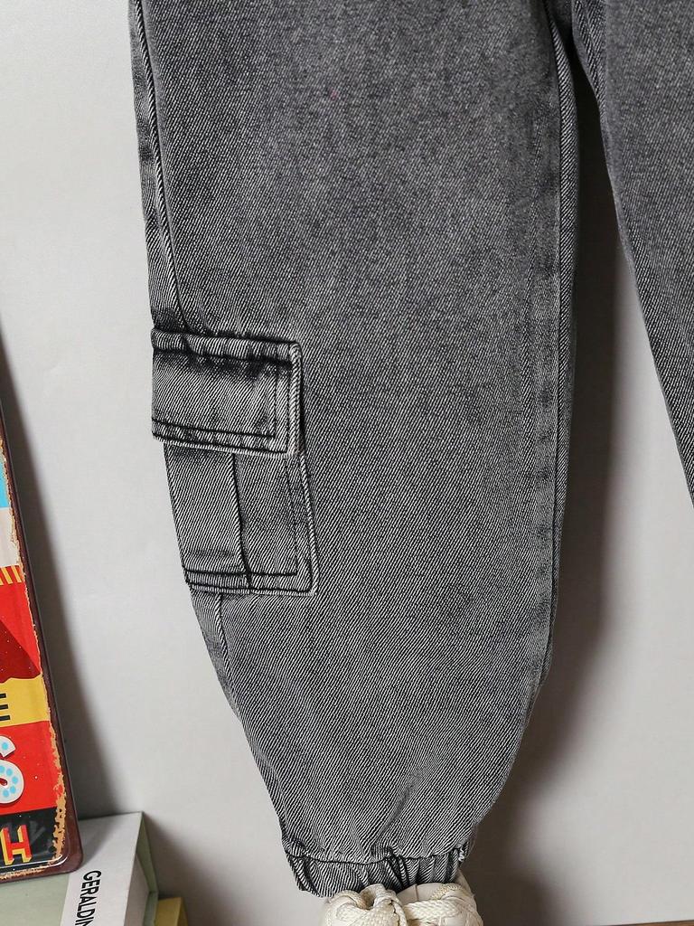 Boys' Denim Cargo Straight Chino Pants for Everyday Wear