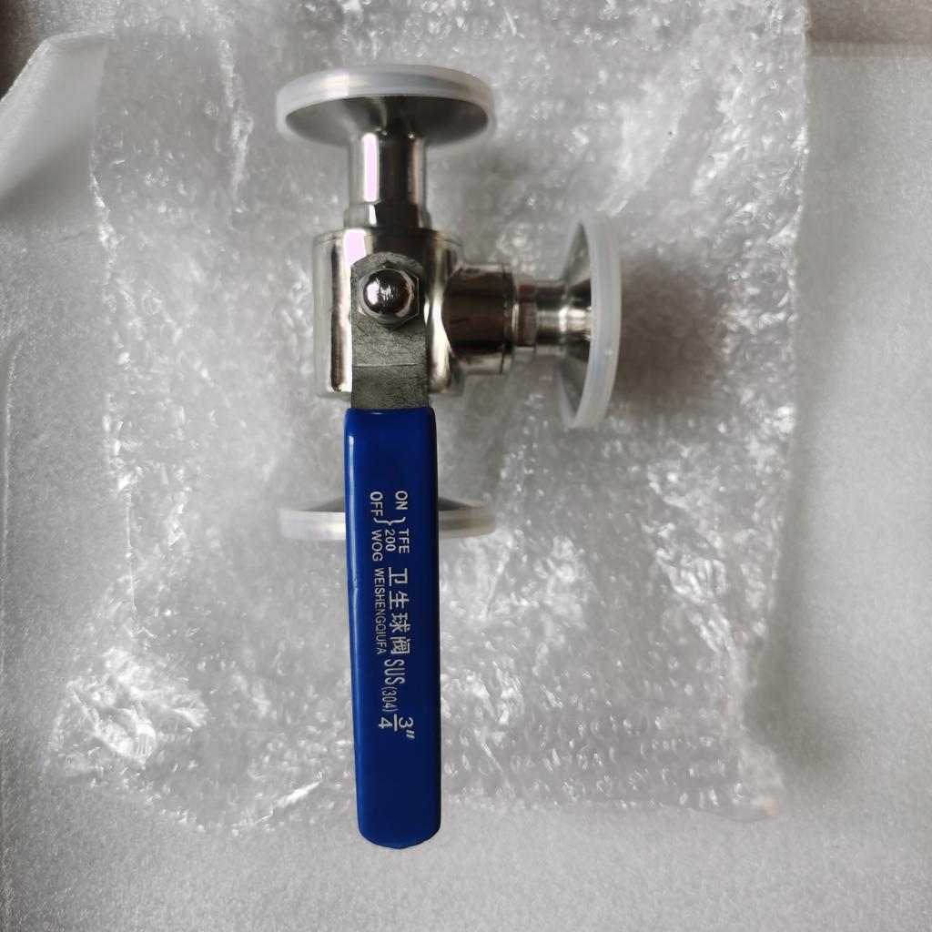 3/4" 19mm 304 Edelstahl Sanitär 3-Wege L-Port Kugelhahn 1.5" Tri-Clamp Ferrule Typ Für Heimbrauerei Molkereiprodukt