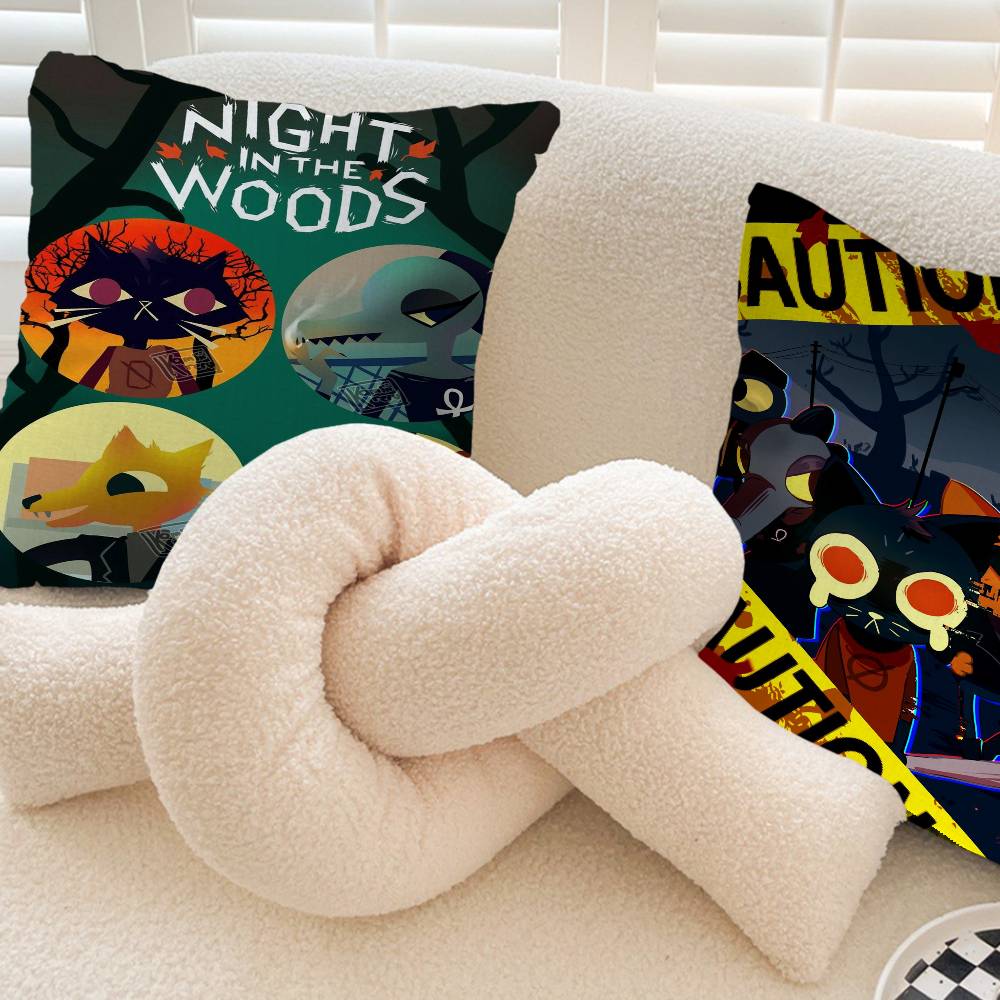 Anime Night in the Woods Personalized Pillow Cover Kids Bedroom Wild Party Decor Pillowcase kid Birthday shower Gift