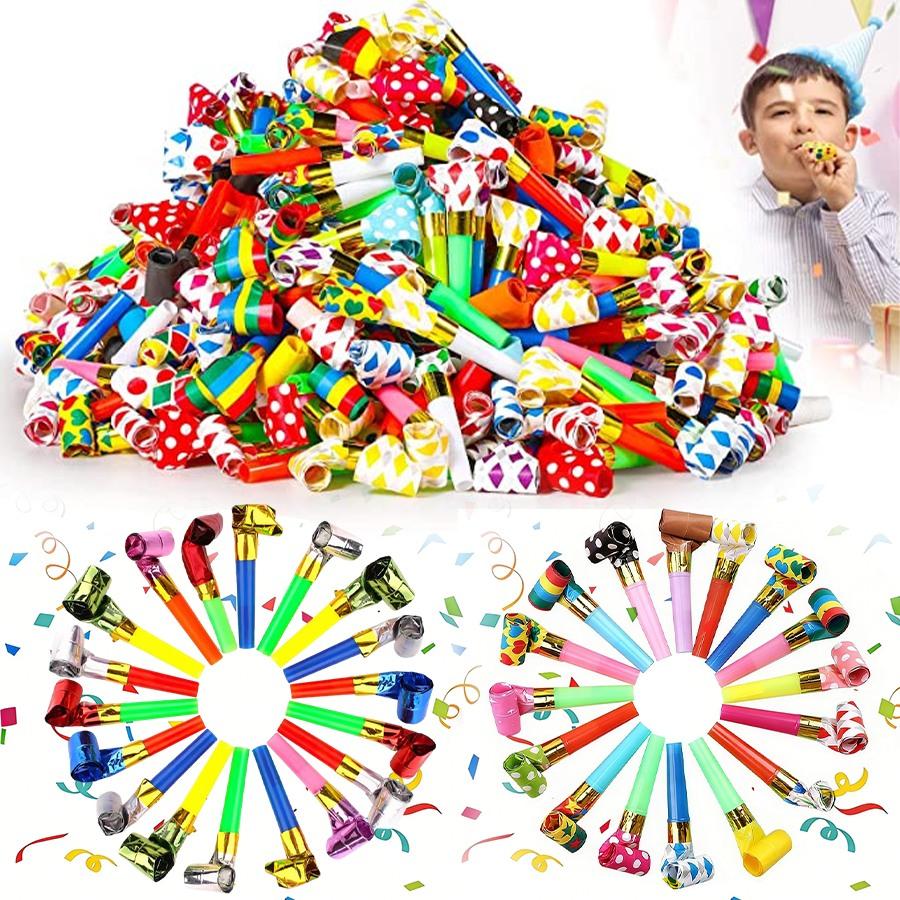 10-50pcs Party Blowers Whistles,Colourful Noisemakers Party Blowouts Squawkers Fringed Noise Maker,Birthday Wedding Noisemakers