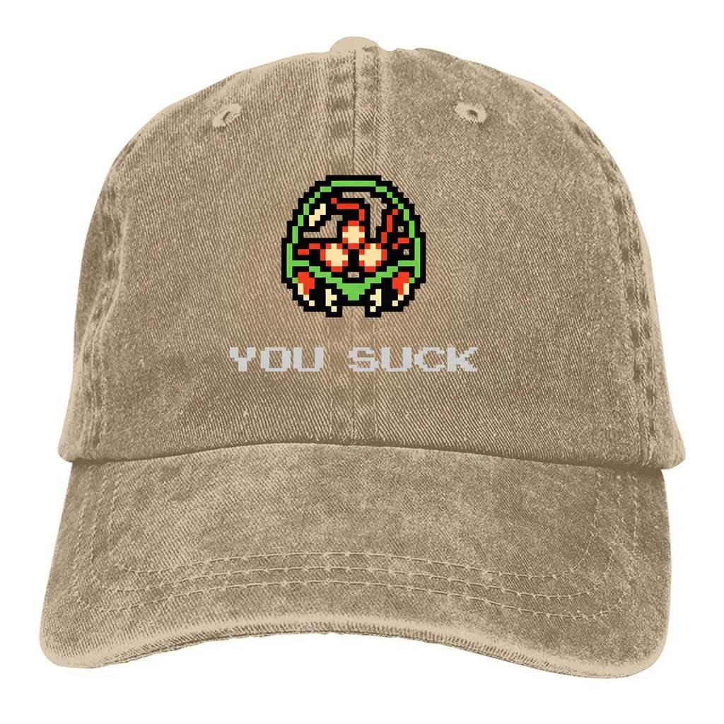 Pure Color Dad Hats You Suck 8Bit Retro Women's Hat Sun Visor Baseball Caps Super Metroid Game Peaked Cap