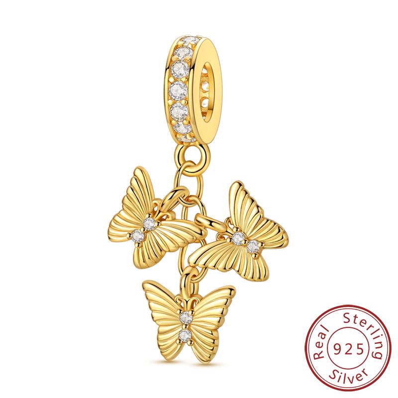 Originale Kupfer-Charm-Perlen Leuchtender Glühwürmchen-Schmetterling-Anhänger Für Armband-Charm-Schmuck