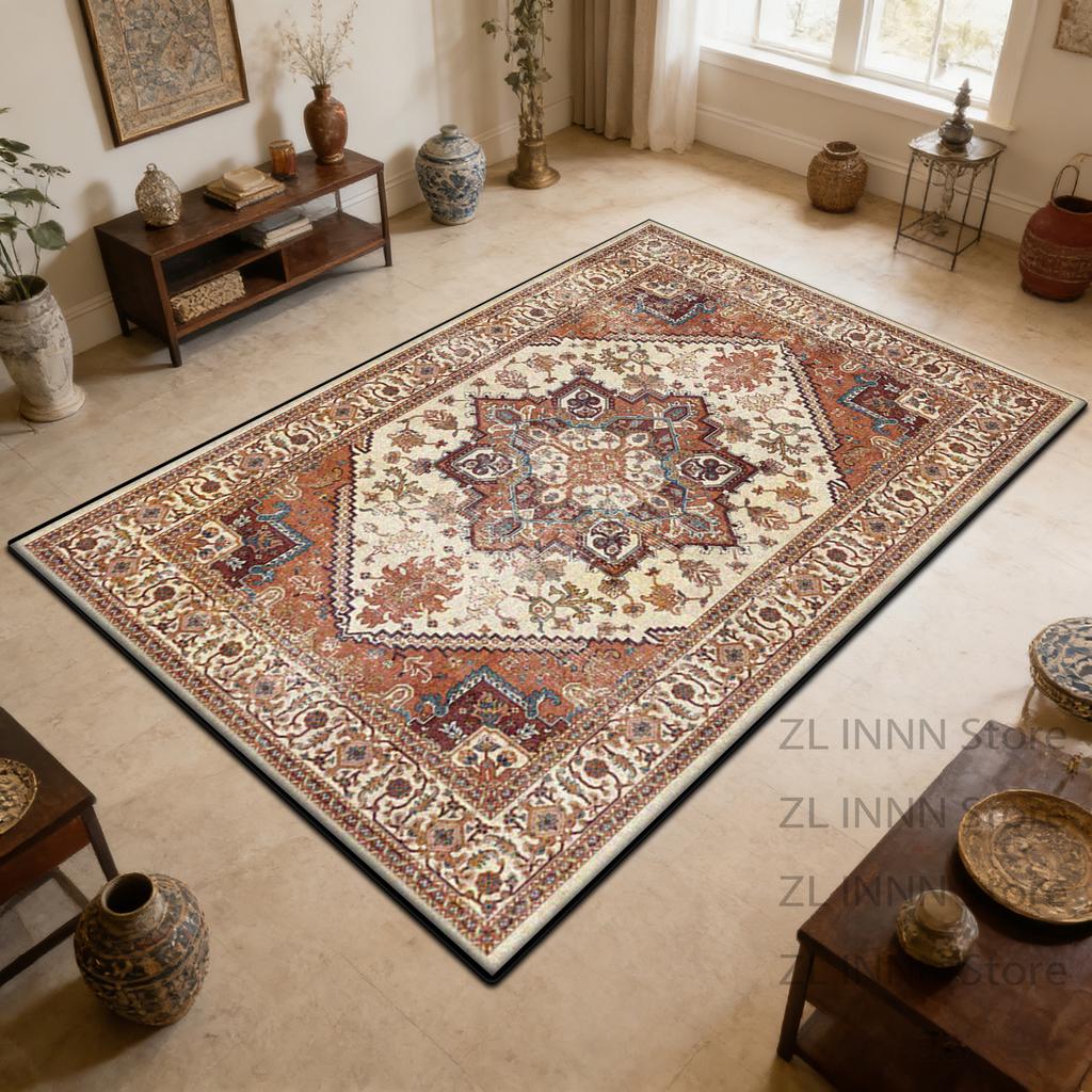 Persian Large Living Room Carpets Pile Fabric Non-slip Decoration Retro Bedroom Rug Home Sofa Area 200x300 Lounge Mats Exotic