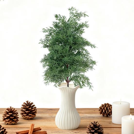 Künstliche Norfolk-Kiefer Grünpflanzen Stiel Falscher Zweig UV-Beständig Künstlicher Kiefernnadel-Pick Weihnachtsfeiertag