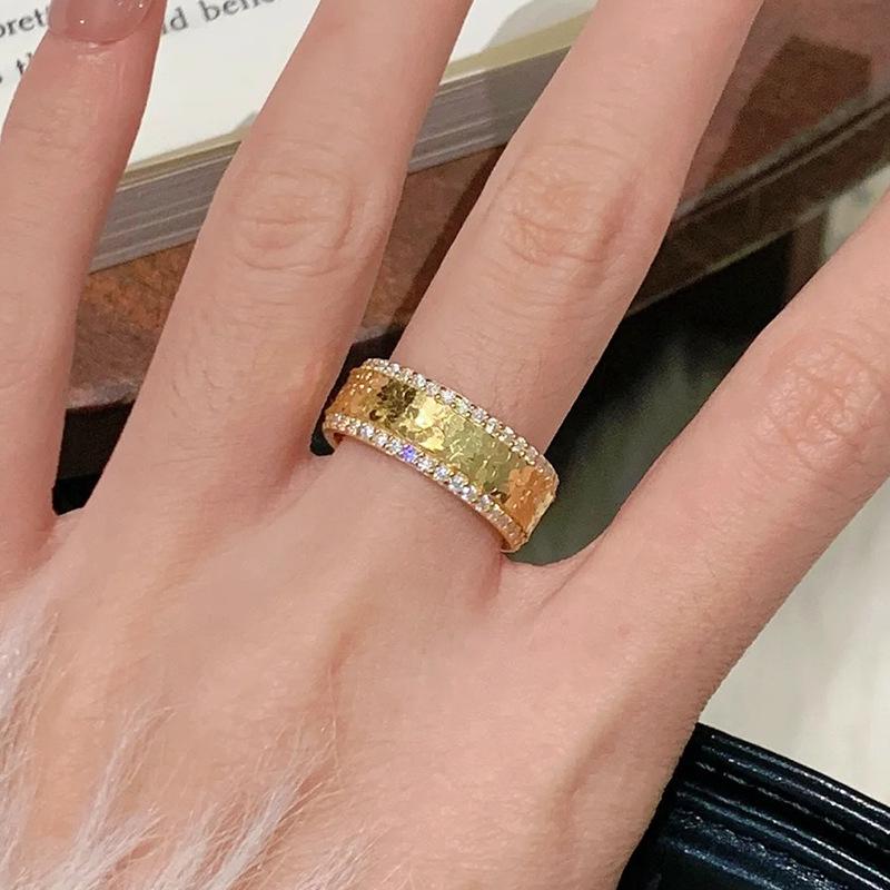 Lux Minimalist Micro-Paved Zircon Ice Ring with Niche Design