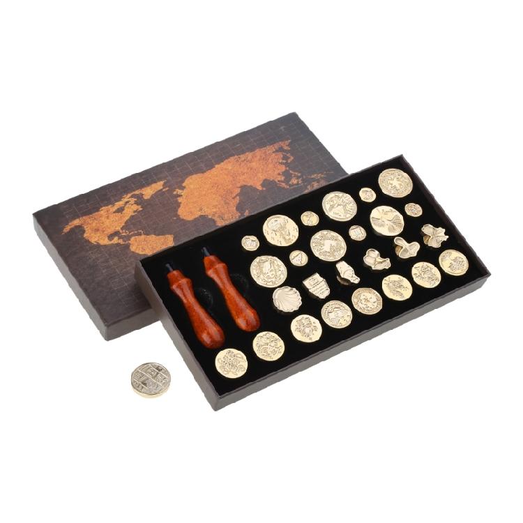 Initial Brass Wax Seal Stamp Kits Handwritten 26 Letters Sealing Stamps Tool