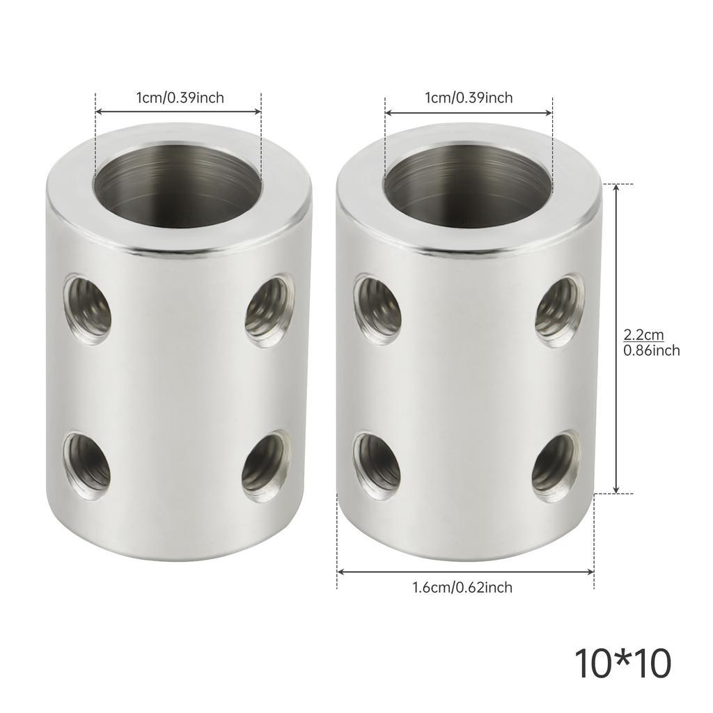 Stiv akselkobling Motorkobling Koblingshylse 5mm/8mm/10mm #45 Stål Sølv for 3D-skriver / RC-robot / Bilmodellaksel / DIY-koder