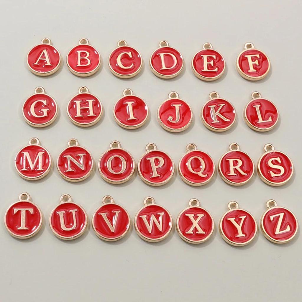 26-Piece A-Z Oil Drip Letter Charms for DIY Jewelry Accessories - Bracelets & Necklaces
