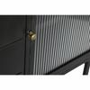 Buffet Naturel Noir Doré Métal Bois De Manguier (145 X 40 X 85 Cm)