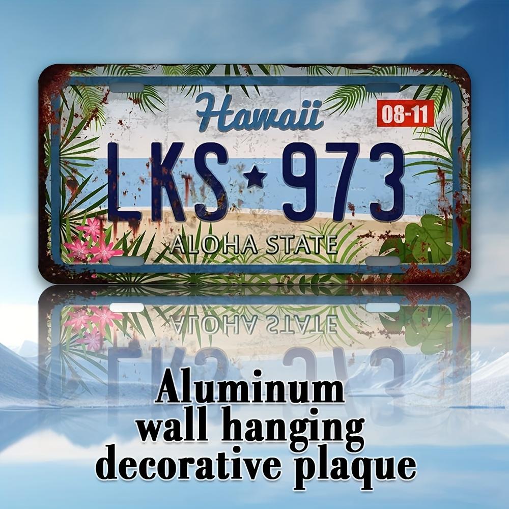 AL Sign Vintage Durable Metal Plaque Wall Decor Hawaii Aloha State LKS Tropical Home Office Bar Man Cave Wall Art 15x30cm(5.9x7.8inch)