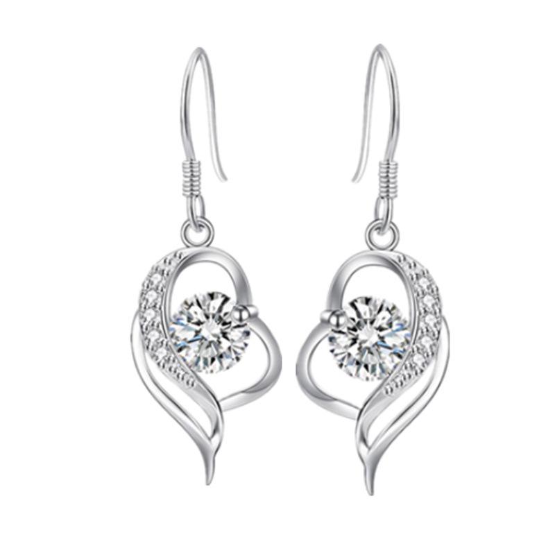 Silver 'You Are In My Heart' Long Earrings - Women's Elegant Christmas Gift 2019