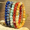 Natural Stone Agate Beaded Elastic Bracelet for Women – Handmade, Versatile Jewelry