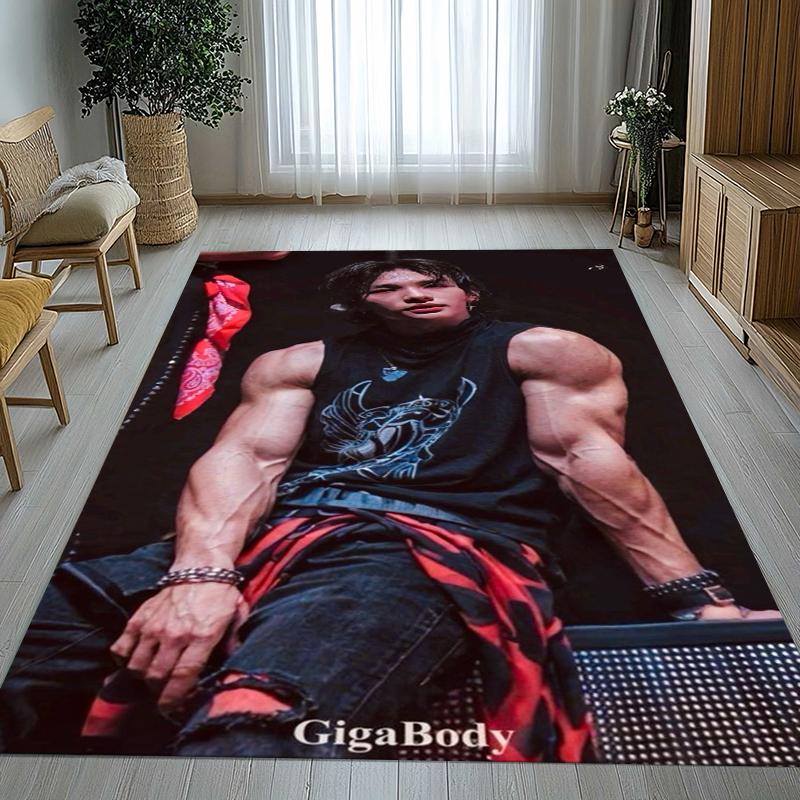 Hyunjin Kpop Stray Kids Star Living Room Non-Slip Area Rug Soft Carpet for Bedroom Kids Playroom Sofa,Home Decor Doormat Gift