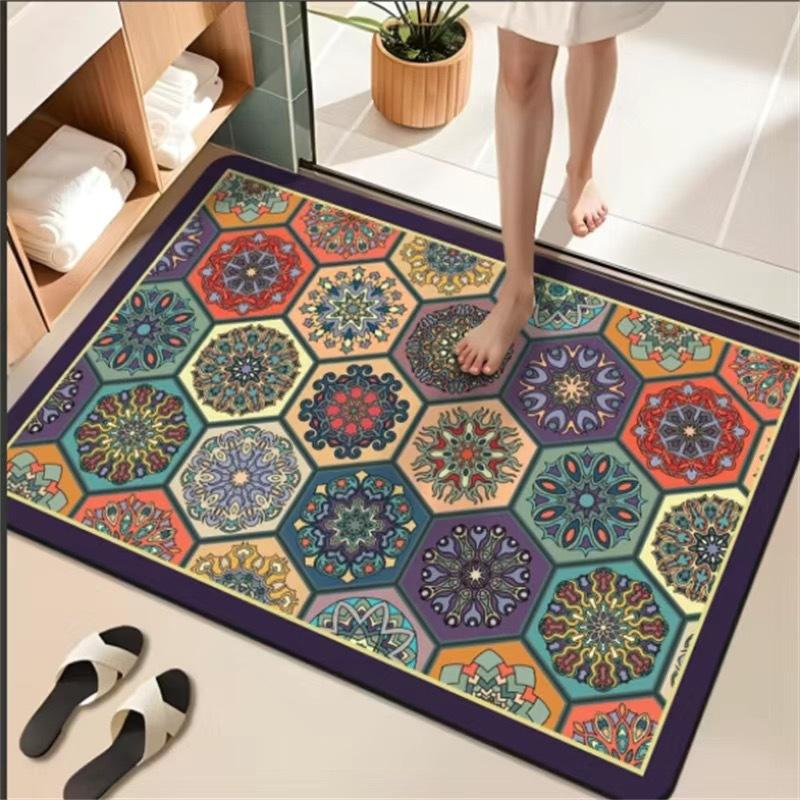 

Американский ретро-коврик для пола, крыльца, кухни, мягкий впитывающий коврик, простой в уходе, коврик Dialgae Mud 60 * 90cm diatom mud 3.5 thick