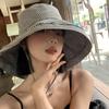 Thousand bird grid bucket hat women's summer uv anti-ultraviolet sunshade sunscreen hat big brim face covering sun hat