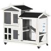 Outdoor Rabbit Hutch for 2 Rabbits in Wood with Pull-Out Tray and Run Area, 110x60x104 cm
