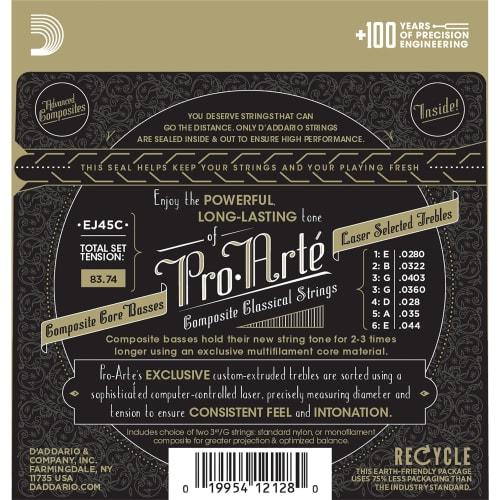 D'Addario ProArte Long-Lasting Composite Normal Classical Guitar Strings EJ45C