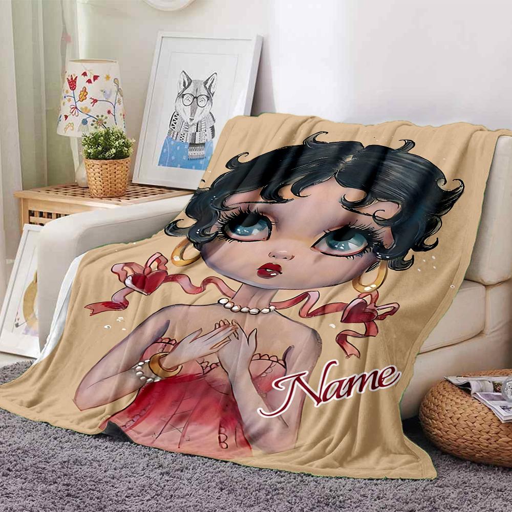 Custom Name Betty Boop Dance Party Party Blanket For Couch Bed Plush Cozy Fuzzy Blanket Super Soft Warm Blankets For Fall And Winter 09166