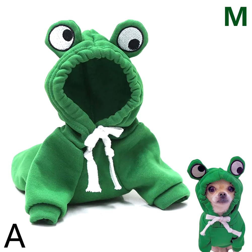 Niedliche Frosch Hunde Kleidung Für Kleine Hunde Hoodies Warme Fleece Haustier Kleidung Welpen Katze Kostüm Mantel Für Welpen Kleine Mittlere Hunde Ca W5A6