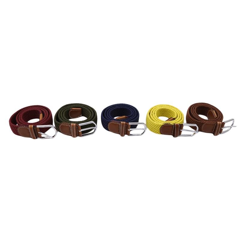 Casual Elastic Pin Buckle Waistband Solid Strap Canvas Knitting Waist Belt QL Casual Elastic Pin Buckle Waistband Solid Strap Canvas Knitting Waist Belt QL