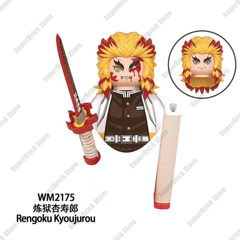 Demon Slayer Mini Action Figures Hot Anime Dolls Bricks Kamado Tanjirou Kibutsuji Muzan Building Blocks Model Toys Kids Gift Set