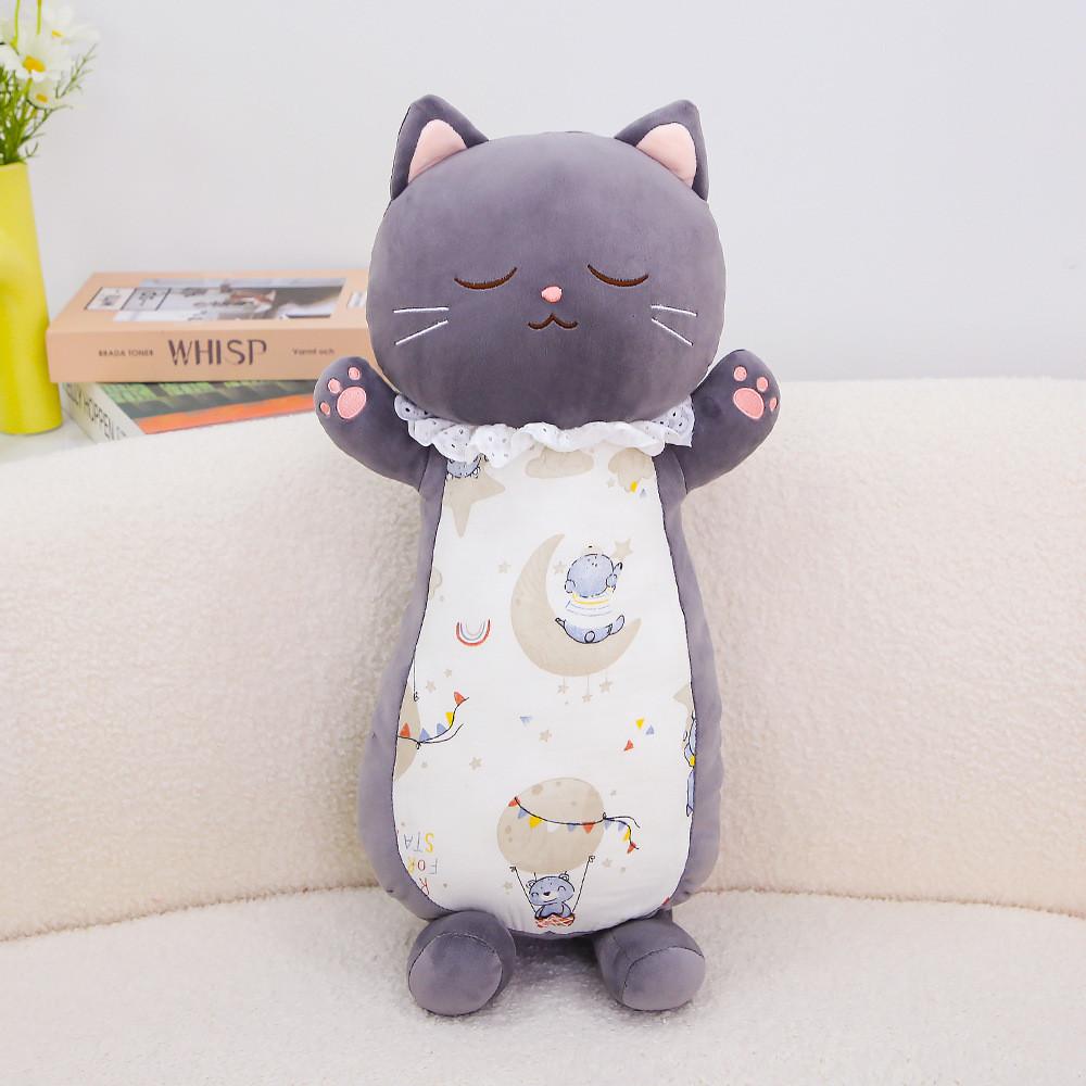 

Gray Cat Plush Pillow With Pp Cotton Filling For Kids And Teens Gift Gray Pillow