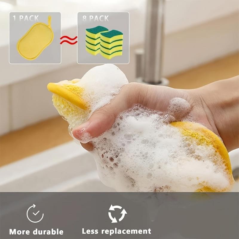 12 Adet Sünger Ovucu Yıkanabilir ve Yeniden Kullanılabilir Mutfak ve Banyo Temizleme Fırçaları Çiziksiz Mutfak Temizleme Aletleri