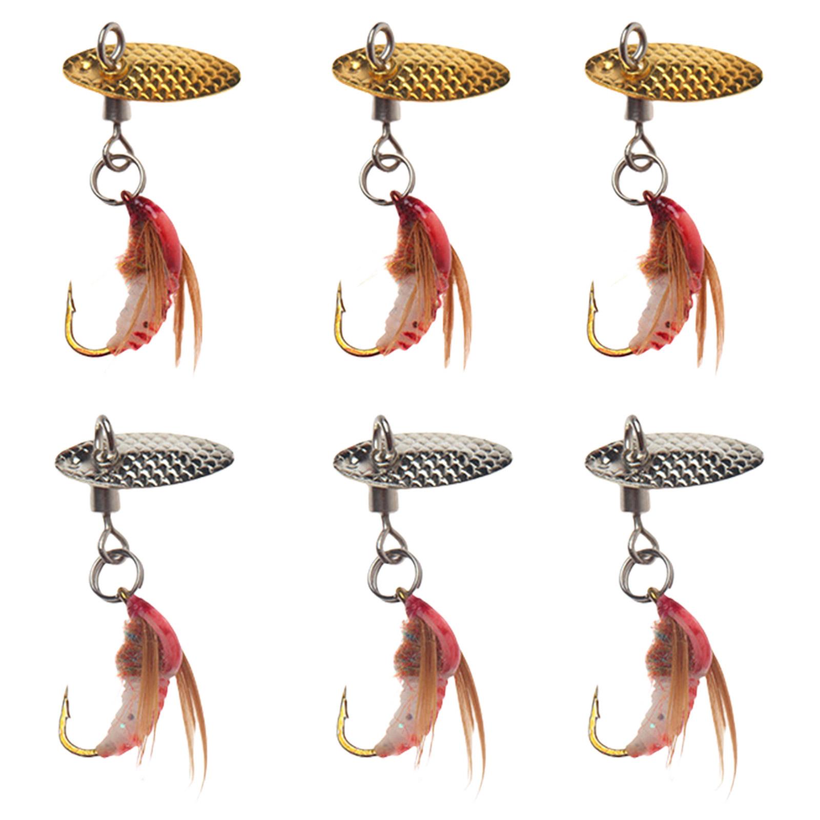 

6 шт. рыболовные приманки с блестками металлические рыболовные приманки блесны жесткие рыболовные приманки рыболовные блесны приманки одинарный крючок набор красный
