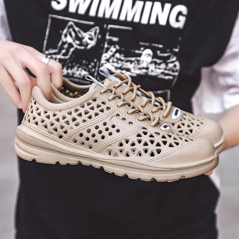 Men Sandals Breathable Beach Casual Soft Light Non-slip Summer EVA Cover Toe Outside Slippers Male Fashion Shoes