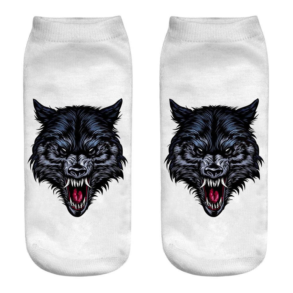 Wild Wolf Series Unisex Sox Women's Funny Cartoon Animal Cute 3D Print Ankle Socks  Fashion Punk Gothic Club Sokken