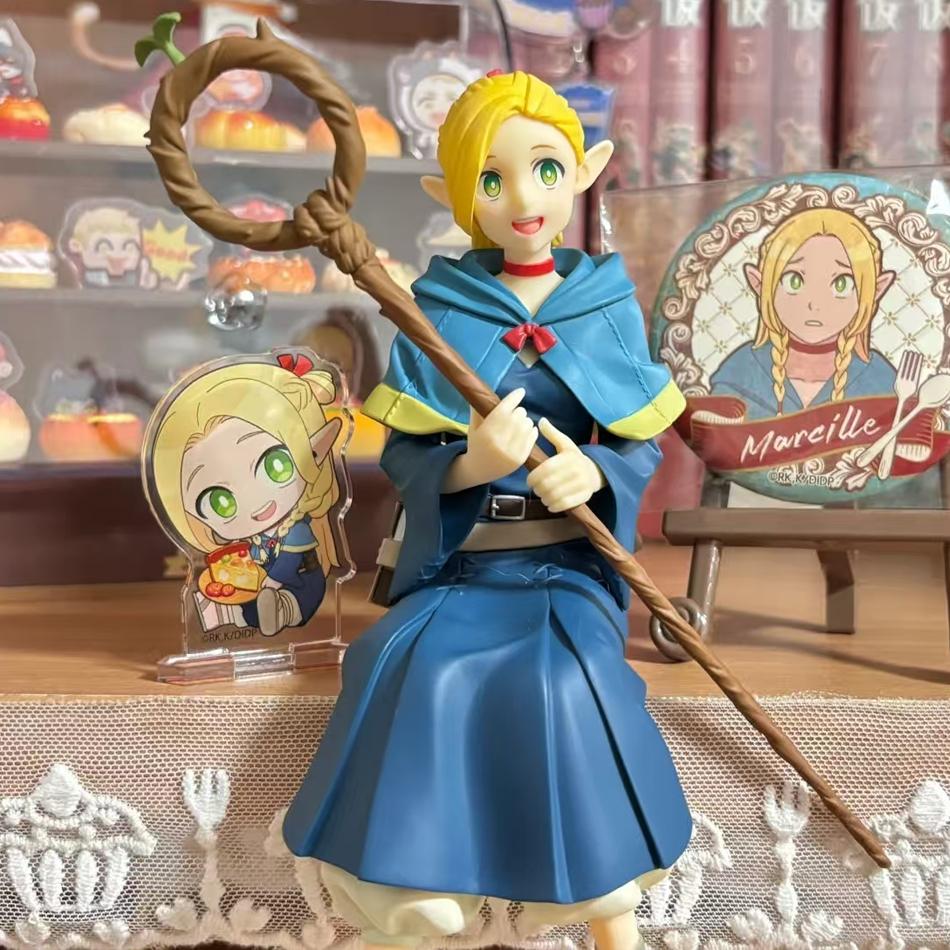 1-2pcs Delicious in dungeon sitting marcille laios toughen figure macaroni cork 13-19cm table car ornaments anime model gifts