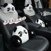 Cartoon Panda Car Headrest & Lumbar Cushion Set - Imitation Rabbit Fur, Comfortable Neck and Back Support