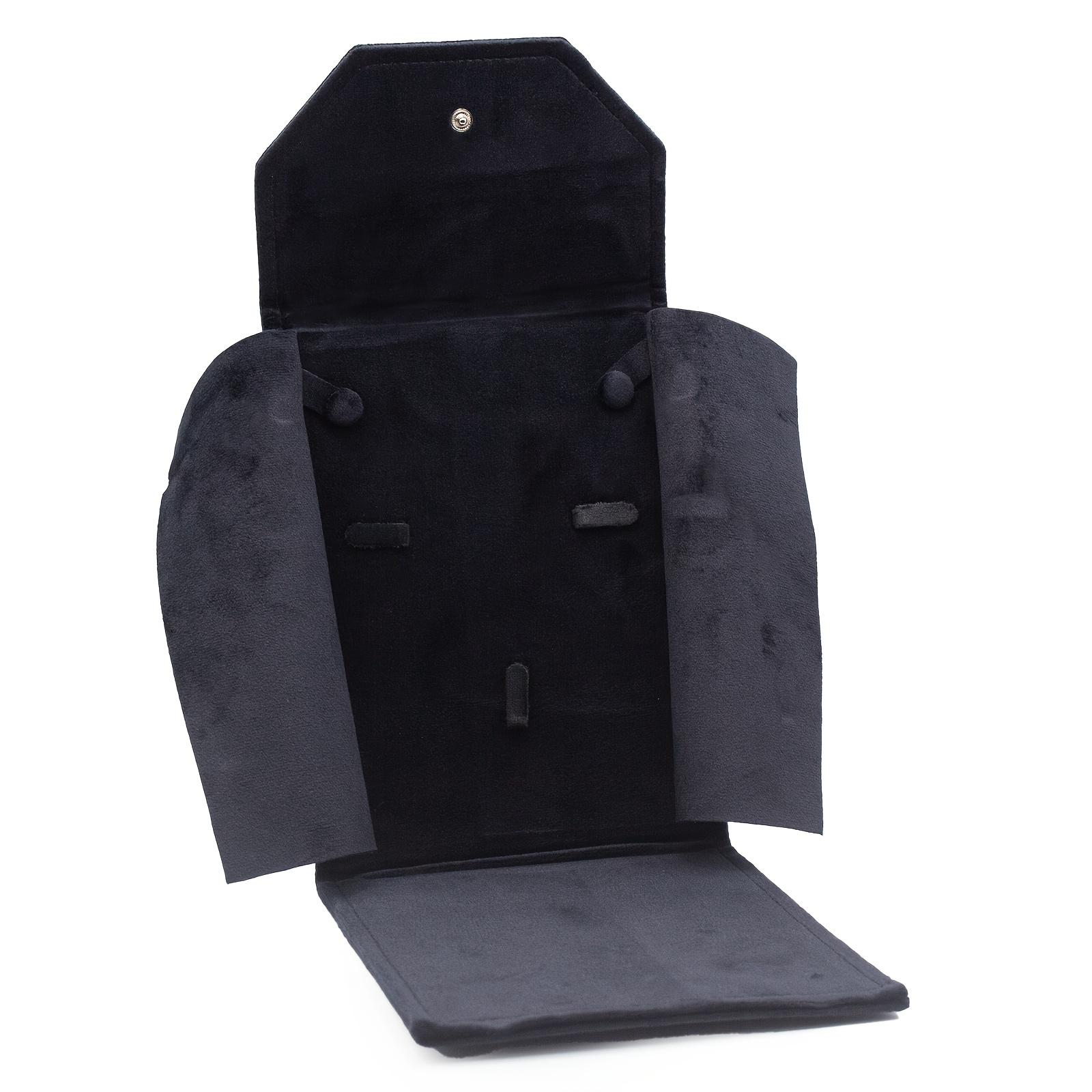 

1 шт. Элегантный бархатный органайзер для ювелирных изделий с жемчугом, прямоугольный дизайн с несколькими отделениями, отделка мягкого серого цвета, шкатулки для ювелирных изделий чёрный