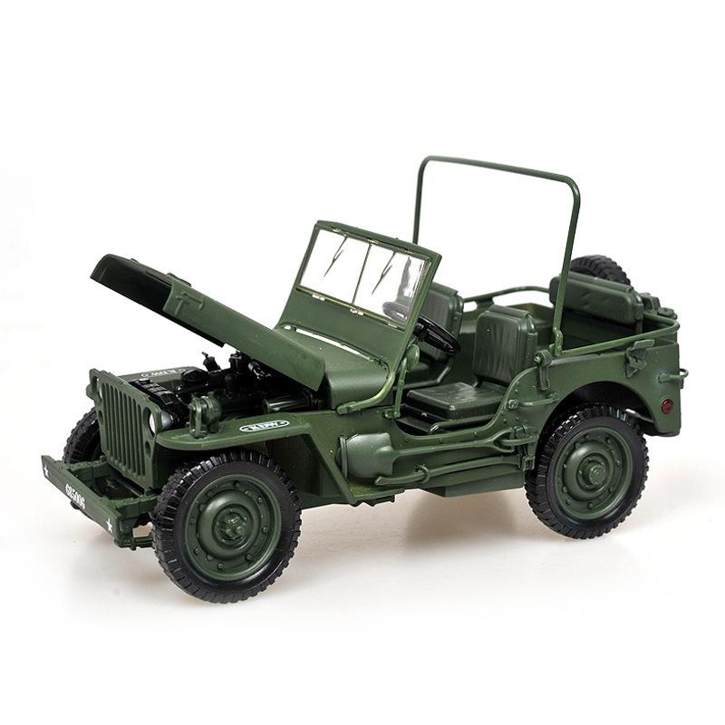 1:18 Willys GP Tactical Military Jeep SUV Alloy Metal Diecast Model Car Home Decoration & Computer Desktop Ornaments Holiday Toy