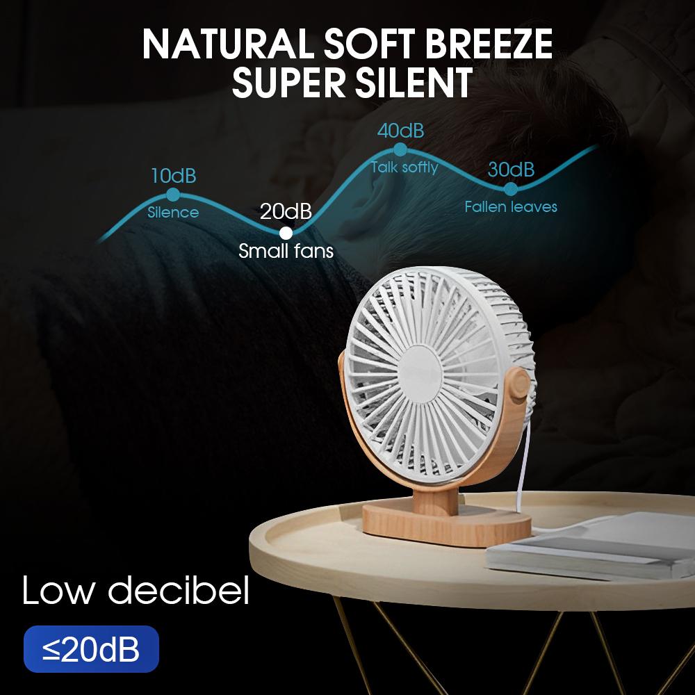 6.5 Inch USB Small Desk Fan 3 Speeds Quiet Portable Desktop Table Fan 360° Adjustment Mini Fan for Home Office Car Outdoor