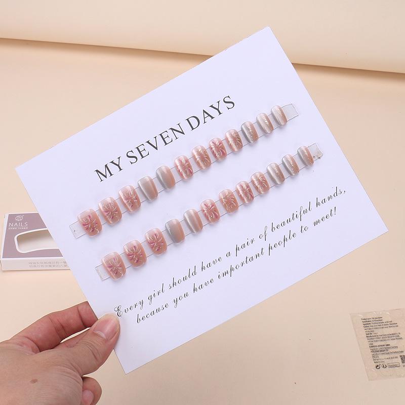 

Осень и Зима Прозрачные Фея Телесный Фейерверк Ручная Работа Наклейки для Ногтей - Съемные Накладные Ногти для Ношения UV Gel Variant